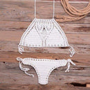 Micro Thong String Lattice Hollow Bikini Set With Top Crochet Perfect for Beach Bathing. - ibuyxi.com