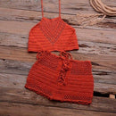 Handmade Crochet Bikini Set which is perfect to wear as Bathing Suits and Surfing Clothes which comes with Hollow Swimsuit Design. - ibuyxi.com