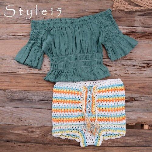Handmade Crochet Bikini Set With High Wasit And Tank Top Hot Pants Ideal Choice For Summer Season. - ibuyxi.com
