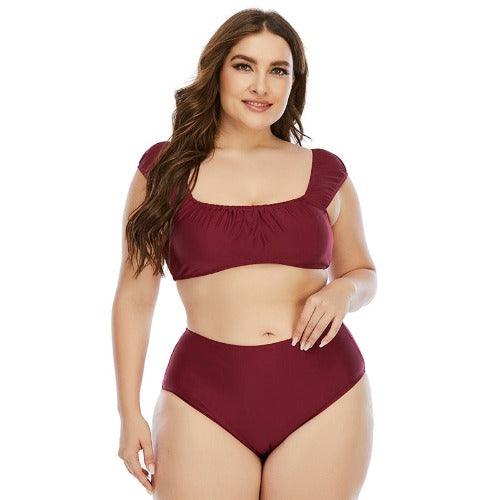 Plus Size Push Up High Waist Bikini Set