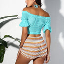 Handmade Crochet Bikini Set With High Wasit And Tank Top Hot Pants Ideal Choice For Summer Season. - ibuyxi.com