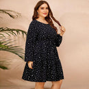 Polka dot, MiniDress,Black full Sleeves,Plus Size Bodycon Skinny Bodysuits Zipper V-neck Long Sleeve Jumpsuit,5XL 6XL Plus Size Bodycon, Skinny Bodysuits,Autumn Winter Zipper V-neck Long Sleeves, Plus Size Turtleneck, Long Sleeve Bodysuit, Long Sleevees,iBuyXi.com