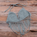 Crochet Knitted Tassel Bikini Set Beachwear And Ideal for Bathing and Wearing as Push Up Swimsuit for Pool party. iBuyXi.com