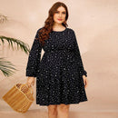 Polka dot, MiniDress,Black full Sleeves,Plus Size Bodycon Skinny Bodysuits Zipper V-neck Long Sleeve Jumpsuit,5XL 6XL Plus Size Bodycon, Skinny Bodysuits,Autumn Winter Zipper V-neck Long Sleeves, Plus Size Turtleneck, Long Sleeve Bodysuit, Long Sleevees,iBuyXi.com