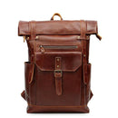Cowhide Leather Large Capacity Travel Retro Backpack, ibuyxi.com