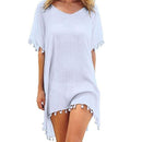 Chiffon Tassels Cover Up - iBuyXi.com, beach dress, women clothing, beach cover up, bikini cover up