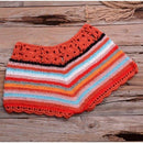 Crochet Bikini Sets in Rainbow color pattern with Striped Off Shoulder Top and Bottom which looks stunning in Summer Bathing occasions. - ibuyxi.com