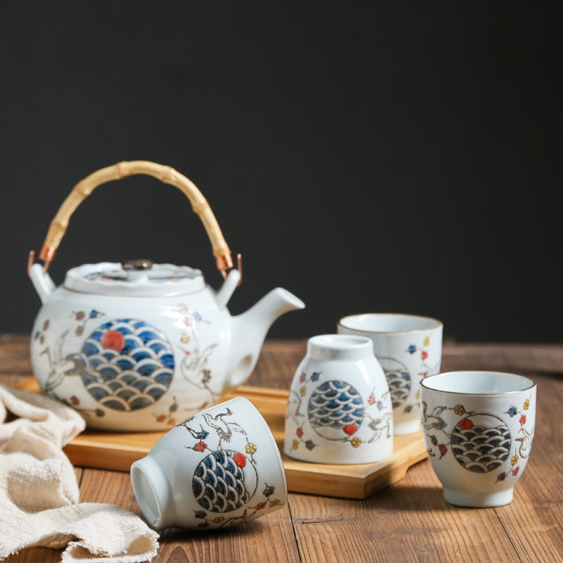 Stylish Crane Teapot Set