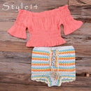 Handmade Crochet Bikini Set With High Wasit And Tank Top Hot Pants Ideal Choice For Summer Season. - ibuyxi.com