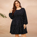 Polka dot, MiniDress,Black full Sleeves,Plus Size Bodycon Skinny Bodysuits Zipper V-neck Long Sleeve Jumpsuit,5XL 6XL Plus Size Bodycon, Skinny Bodysuits,Autumn Winter Zipper V-neck Long Sleeves, Plus Size Turtleneck, Long Sleeve Bodysuit, Long Sleevees,iBuyXi.com