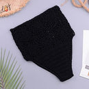 Bikini knitting Swimsuit Crochet Bohemia Style Off Shoulder High Neck , Swimwear, Swim dress, Swimsuit Top Print Flamingo Bathing Suit, iBuyXi.com