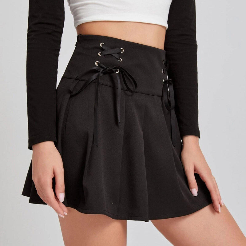 High Waist Mini Skirts. Visit iBuyXi.com for Online Shopping and Shop the Unique Selection, High Waist Mini Black Skirt, Bandage Gothic Streetwear, Solid Pleated Women Skirts, Casual Skirt.
