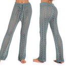Cotton Crochet Cover-Up Pants Comes In Fishnet Pattern And Hollow Out Design Which Looks Stunning In Summer Beach Party. - ibuyxi.com