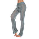 Cotton Crochet Cover-Up Pants Comes In Fishnet Pattern And Hollow Out Design Which Looks Stunning In Summer Beach Party. - ibuyxi.com