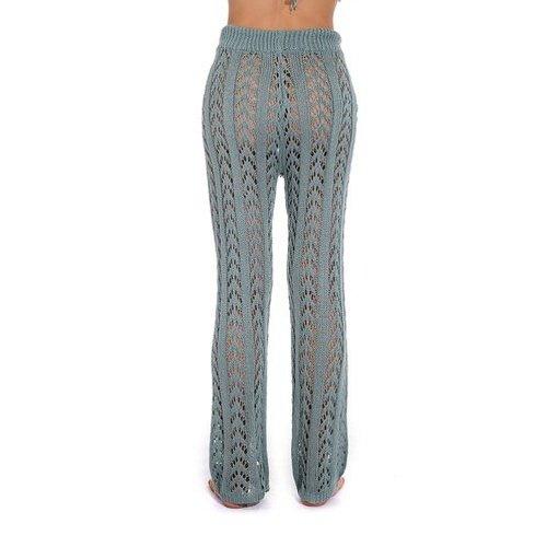 Cotton Crochet Cover-Up Pants Comes In Fishnet Pattern And Hollow Out Design Which Looks Stunning In Summer Beach Party. - ibuyxi.com