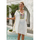 Hollow Out Tunic Solid Bikini Cover UP Swimsuit is Loose Beach Tunic Solid Cover UP Swimsuit For Swimwear with Hollow Out Design And  Ideal for Beach Party., Wrap Midi Dress, Deep V-neck Backless Boho Floral Print Romper Oblong neck, Solid color, High waist, Back button closure, Long Pants Jumpsuits Romper with Belt. Women trendy elegant style and wide leg ,Casual jumpsuit with ruffles sleeves, long romper, short sleeve pantsuit with belts, crew neck pant suits, cocktail jumpsuit, long pants, iBuyXi.com