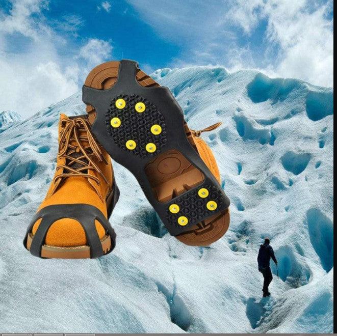Cover Grippers Spikes Grips, Ice Traction Shoe Cleats Silicone Nonslip Anti-Skid Snow Shoes ,Climbing Hiking Crampons,Gym Sports,iBuyXi.com