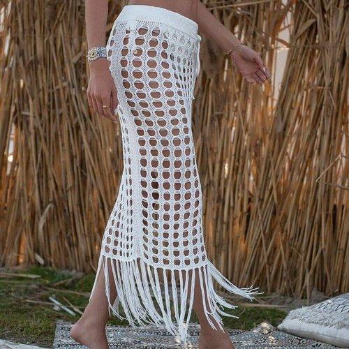 Summer Beach Dress Tassel for Women with Long Skirt Beach Cover Up Kimoni Wrap. This Skirt Net Is Ideal Choice Of Party, iBuyXi.com