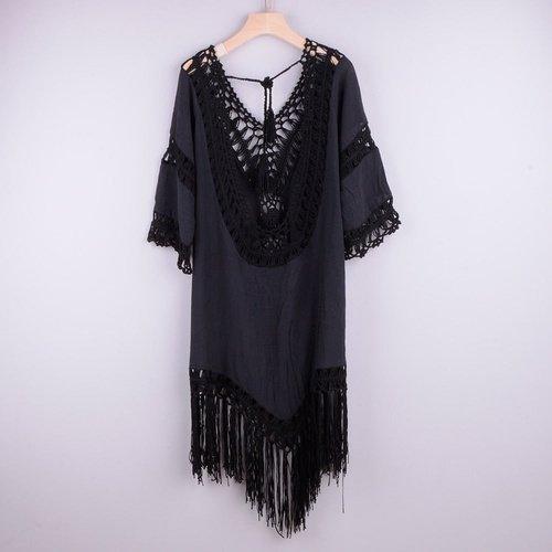 Knitted Bikini Cover Up Wearable as Swimsuit Cover Up Which Comes With Hollow Out Design And Ideal to Wear on Beach Party. - ibuyxi.com