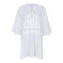 Crochet Knitted Robe Pleated Smock Beach Cover up, iBuyXi.com, summer outfits, crochet cover ups, beach dresses, sundresses, women clothing, online shopping store, free shipping, smock dresses