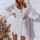 Crochet Knitted Robe Pleated Smock Beach Cover up, iBuyXi.com, summer outfits, crochet cover ups, beach dresses, sundresses, women clothing, online shopping store, free shipping, smock dresses