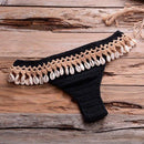 Shells Tassel Bikini Set With Knitted Crochet Swimsuit In Solid Pattern And Ideal For Bathing Suit. - ibuyxi.com