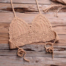Shells Tassel Bikini Set With Knitted Crochet Swimsuit In Solid Pattern And Ideal For Bathing Suit. - ibuyxi.com