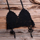 Shells Tassel Bikini Set With Knitted Crochet Swimsuit In Solid Pattern And Ideal For Bathing Suit. - ibuyxi.com