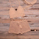 Crochet Tassel knitting Tube up Two Pieces Push-Up Bikini Set Ideal Wear For Summer And Beach Party. - ibuyxi.com