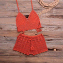 Crochet Tassel knitting Tube up Two Pieces Push-Up Bikini Set Ideal Wear For Summer And Beach Party. - ibuyxi.com