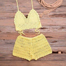 Crochet Tassel knitting Tube up Two Pieces Push-Up Bikini Set Ideal Wear For Summer And Beach Party. - ibuyxi.com