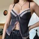 Lace Bow Aesthetic Crop, Tops Tank,Top Tee Camisole Streetwear,100% brand new, high quality, and most fashion women sexy crop,cami top y2k camisole tank Specially design, perfect gift, Valentine's day, birthday clothes, iBuyXi.com