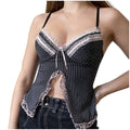 Lace Bow Aesthetic Crop, Tops Tank,Top Tee Camisole Streetwear,100% brand new, high quality, and most fashion women sexy crop,cami top y2k camisole tank Specially design, perfect gift, Valentine's day, birthday clothes, iBuyXi.com