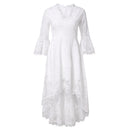 Lace Long Sleeve white Mesh V Neck Dress. Visit iBuyXi.com for Online Shopping and Shop the Unique Selection, Fashion Lace Long Sleeve, white Dress, Mesh Zipper, Casual Women V Neck Dress, women Elegant Party Dress.