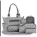 Large Capacity 7 Pieces Set Baby Diaper Tote Bags, Convertible Baby Diaper Bag Changing Bed, Convertible Baby Diaper Bag Changing Bed, diaper bag backpack ,for many occasions like shopping, outing, traveling, etc., for Infants A, iBuyXi.com