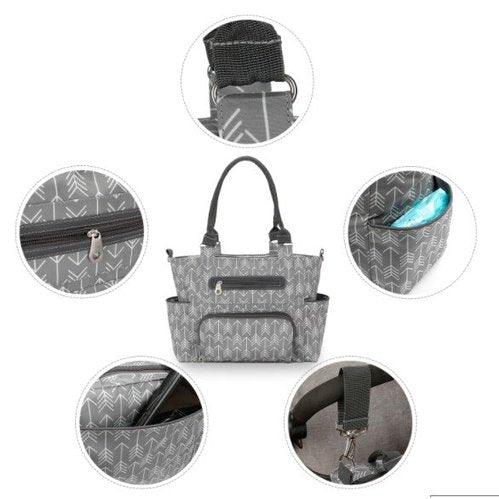 Large Capacity 7 Pieces Set Baby Diaper Tote Bags, Convertible Baby Diaper Bag Changing Bed, Convertible Baby Diaper Bag Changing Bed, diaper bag backpack ,for many occasions like shopping, outing, traveling, etc., for Infants A, iBuyXi.com