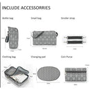 Large Capacity 7 Pieces Set Baby Diaper Tote Bags, Convertible Baby Diaper Bag Changing Bed, Convertible Baby Diaper Bag Changing Bed, diaper bag backpack ,for many occasions like shopping, outing, traveling, etc., for Infants A, iBuyXi.com