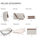 Large Capacity 7 Pieces Set Baby Diaper Tote Bags, Convertible Baby Diaper Bag Changing Bed, Convertible Baby Diaper Bag Changing Bed, diaper bag backpack ,for many occasions like shopping, outing, traveling, etc., for Infants A, iBuyXi.com