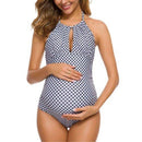One-piece Leaves PrintV Neckline Maternity Swimwear with Neck Ideal For Bathing And Swimming. - ibuyxi.com