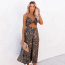Leopard Print Sling Open-Back Boho Midi Dress Fashion leopard pattern printed, sexy, feminine ,Maxi Irregular Dresses, Plus Size Beading,  Spring Dress Beading Pleated Elegant Party Dress Belted Loose Oversized Plus Size Women Clothing ,iBuyXi.com