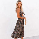 Leopard Print Sling Open-Back Boho Midi Dress Fashion leopard pattern printed, sexy, feminine ,Maxi Irregular Dresses, Plus Size Beading,  Spring Dress Beading Pleated Elegant Party Dress Belted Loose Oversized Plus Size Women Clothing ,iBuyXi.com