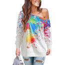 Long Sleeve One Shoulder Colorful T Shirt, iBuyXi.com, Women Clothes, Summer, Women Tops, Women T Shirt