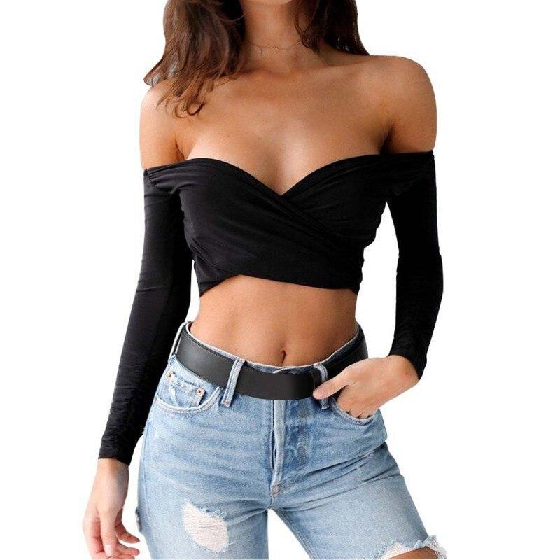 Ladies' Fashion Summer Sexy Slim Off-Shoulder All-Matching V-neck Long-sleeved Corp Top Backless Beach Style Short T-Shirt, iBuyXi.com - Shop Unique Selection Of Products, Online shopping store, Affirm Payment, Pay with Free Interest Installments, Summer Collection, Swimwear, Discount Shopping