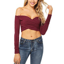 Ladies' Fashion Summer Sexy Slim Off-Shoulder All-Matching V-neck Long-sleeved Corp Top Backless Beach Style Short T-Shirt, iBuyXi.com - Shop Unique Selection Of Products, Online shopping store, Affirm Payment, Pay with Free Interest Installments, Summer Collection, Swimwear, Discount Shopping
