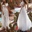 Summer Lace Dress. Visit iBuyXi.com for Online Shopping and Shop the Unique Selection, Women V Neck Dress, Summer White Lace Dress, Butterfly Sleeve Backless Sexy Dresses, Fashion Party Evening Long Dress.