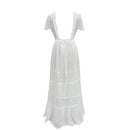 Summer Lace Dress. Visit iBuyXi.com for Online Shopping and Shop the Unique Selection, Women V Neck Dress, Summer White Lace Dress, Butterfly Sleeve Backless Sexy Dresses, Fashion Party Evening Long Dress.