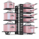 Metal Pan Organizer under Cabinet 8 Tier Adjustable Cookware Pot Rack, ibuyxi.com