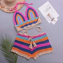 Multi Color Crochet Bikini Set. iBuyXi.com - Shop Unique Selection Of Products, Online shopping store, Affirm Payment, Pay with Free Interest Installments, Crochet Bikini, Crochet Bikini Set, Multi Color Knitted Bikini, Crochet Bathing Suit, Women Swimsuit, Summer, Beach Lover, Beachwear, Bohemian Bikini.