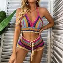 Multi Color Crochet Bikini Set. iBuyXi.com - Shop Unique Selection Of Products, Online shopping store, Affirm Payment, Pay with Free Interest Installments, Crochet Bikini, Crochet Bikini Set, Multi Color Knitted Bikini, Crochet Bathing Suit, Women Swimsuit, Summer, Beach Lover, Beachwear, Bohemian Bikini.