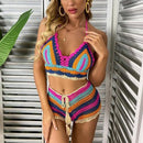 Multi Color Crochet Bikini Set. iBuyXi.com - Shop Unique Selection Of Products, Online shopping store, Affirm Payment, Pay with Free Interest Installments, Crochet Bikini, Crochet Bikini Set, Multi Color Knitted Bikini, Crochet Bathing Suit, Women Swimsuit, Summer, Beach Lover, Beachwear, Bohemian Bikini.